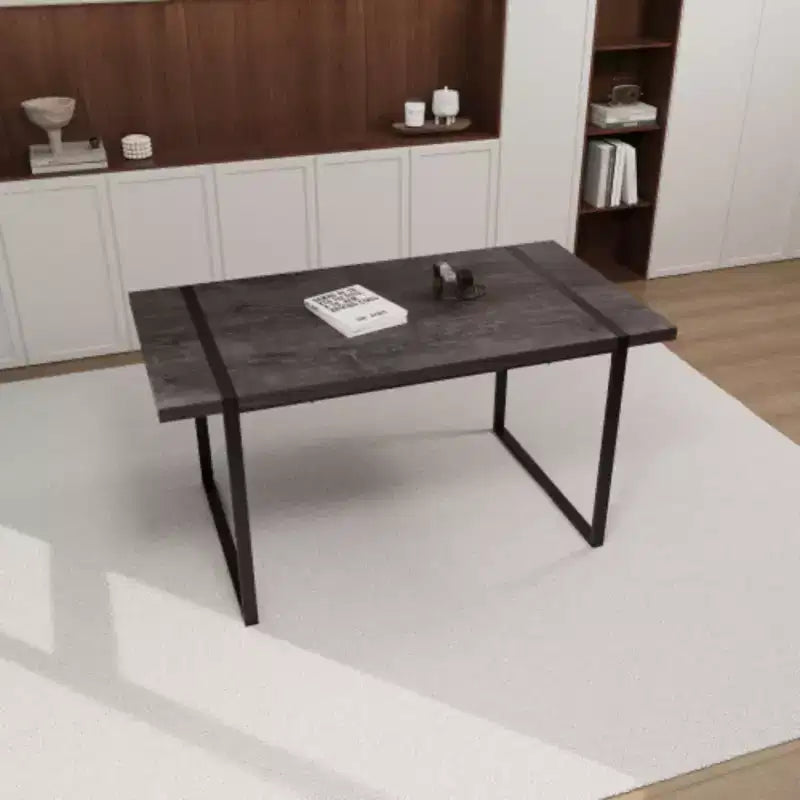 Table à manger rectangulaire moderne industrielle – Bois MDF naturel, 4-6 places