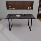 Table à manger rectangulaire moderne industrielle – Bois MDF naturel, 4-6 places