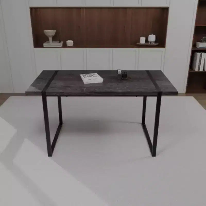 Table à manger rectangulaire moderne industrielle – Bois MDF naturel, 4-6 places