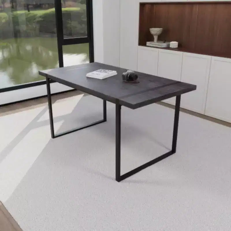 Table à manger rectangulaire moderne industrielle – Bois MDF naturel, 4-6 places