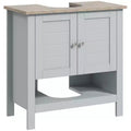 Under Sink Bathroom Cabinet for Pedestal Sink - Space Saving Storage with Adjustable Shelf, Grey