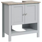 Under Sink Bathroom Cabinet for Pedestal Sink - Space Saving Storage with Adjustable Shelf, Grey