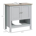 Meuble sous-lavabo pour lavabo sur pied – Rangement peu encombrant avec étagère réglable, gris
