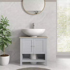 Meuble sous-lavabo pour lavabo sur pied – Rangement peu encombrant avec étagère réglable, gris