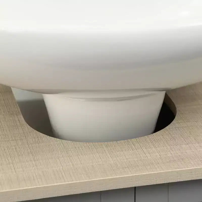 Meuble sous-lavabo pour lavabo sur pied – Rangement peu encombrant avec étagère réglable, gris