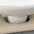 Meuble sous-lavabo pour lavabo sur pied – Rangement peu encombrant avec étagère réglable, gris