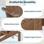 Fauteuil de jardin Adirondack en PEHD Effet bois pour jardin, terrasse et piscine
