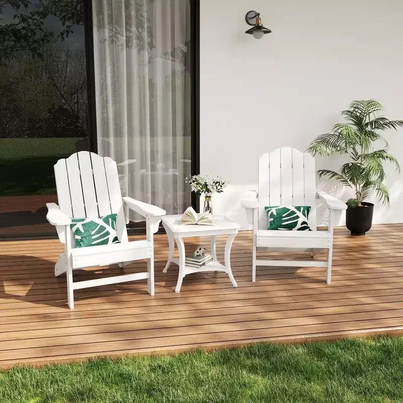 Fauteuil de jardin Adirondack en PEHD Effet bois pour jardin, terrasse et piscine