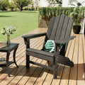 HDPE Adirondack Patio Chair  Wood Texture Outdoor Accent Chair for Garden, Deck & Poolside