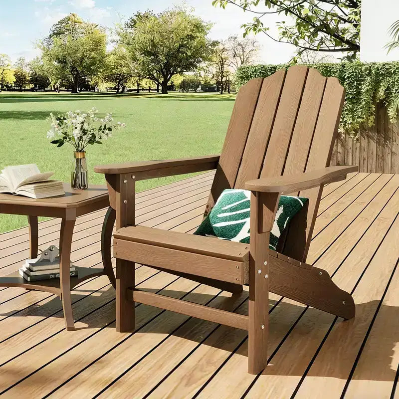Fauteuil de jardin Adirondack en PEHD Effet bois pour jardin, terrasse et piscine