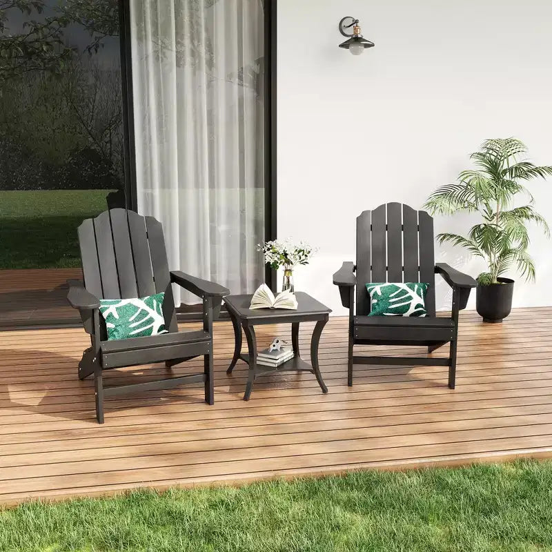 Fauteuil de jardin Adirondack en PEHD Effet bois pour jardin, terrasse et piscine