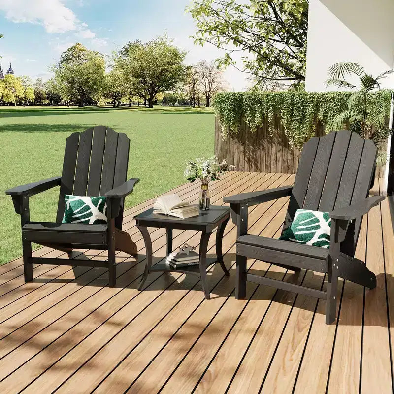 Fauteuil de jardin Adirondack en PEHD Effet bois pour jardin, terrasse et piscine