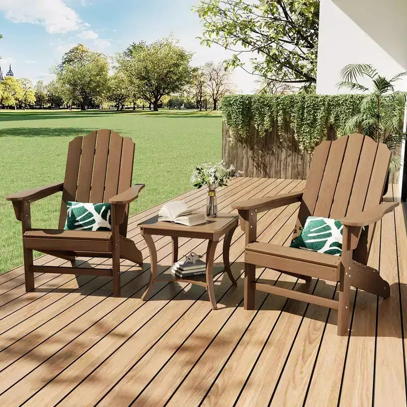 Fauteuil de jardin Adirondack en PEHD Effet bois pour jardin, terrasse et piscine