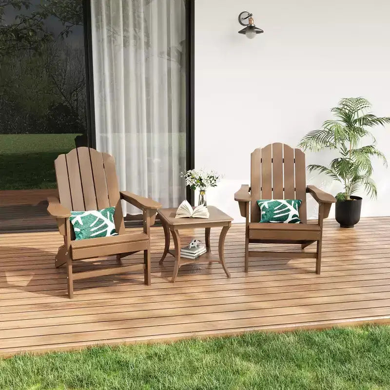 Fauteuil de jardin Adirondack en PEHD Effet bois pour jardin, terrasse et piscine