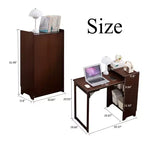 Bureau pliable en bambou avec rangement dissimulé et prise intégrée – Noyer, 99 cm x 48 cm x 75 cm