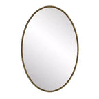 Miroir Mural Ovale Rétro – Cadre en Fer Doré Antique, 99x66 cm, Chambre et Salon