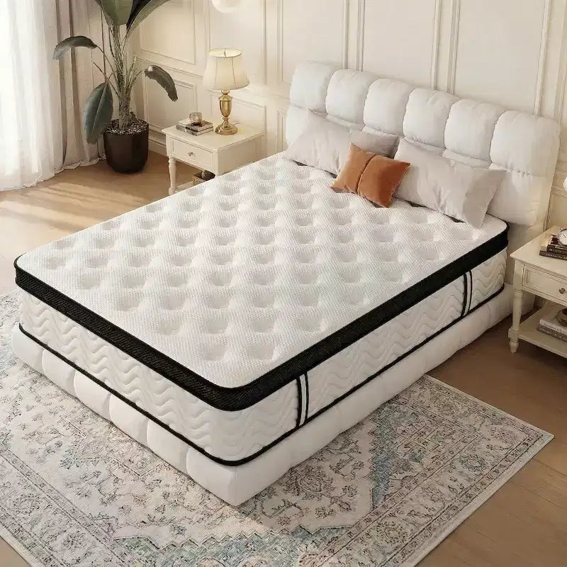Sailvan Mattress 12 inch, Hybrid Mattress in a Box with Memory Foam and Pocket Springs for Edge Support, White