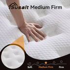 Matelas hybride en boîte 12 pouces – Mousse à mémoire de forme et ressorts ensachés, semi-ferme, blanc