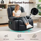 Fauteuil inclinable à bascule avec massage et chauffage – Pivotant à 306°, extra large, en chenille ou PU