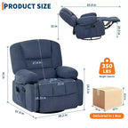Fauteuil inclinable à bascule avec massage et chauffage – Pivotant à 306°, extra large, en chenille ou PU