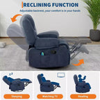 Fauteuil inclinable à bascule avec massage et chauffage – Pivotant à 306°, extra large, en chenille ou PU