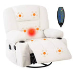 Fauteuil inclinable à bascule avec massage et chauffage – Pivotant à 306°, extra large, en chenille ou PU