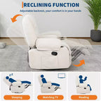 Fauteuil inclinable à bascule avec massage et chauffage – Pivotant à 306°, extra large, en chenille ou PU