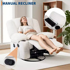 Fauteuil inclinable à bascule avec massage et chauffage – Pivotant à 306°, extra large, en chenille ou PU