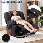 Fauteuil inclinable à bascule avec massage et chauffage – Pivotant à 306°, extra large, en chenille ou PU
