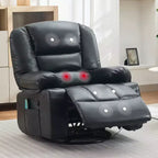 Fauteuil inclinable à bascule avec massage et chauffage – Pivotant à 306°, extra large, en chenille ou PU