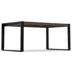 Table à manger rectangulaire industrielle moderne 168x102 cm – Bois de manguier massif, pieds en fer