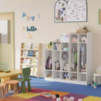 Vestiaire d'école à 5 sections avec 10 crochets, Organisateur de rangement avec 9 casiers pour la maison, la crèche, l'école, la maternelle