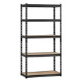 VIYET 63 5-Tier Garage Storage Shelves-Black Metal, Adjustable, 2000LBS Load