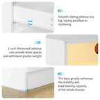 Commode 4 tiroirs avec station de charge et lumières LED, meuble de rangement pour chambre, salon, entrée, blanc