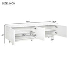 Meuble TV arche blanc – Console multimédia minimaliste pour téléviseurs de 78 po