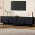 Meuble TV arche blanc – Console multimédia minimaliste pour téléviseurs de 78 po