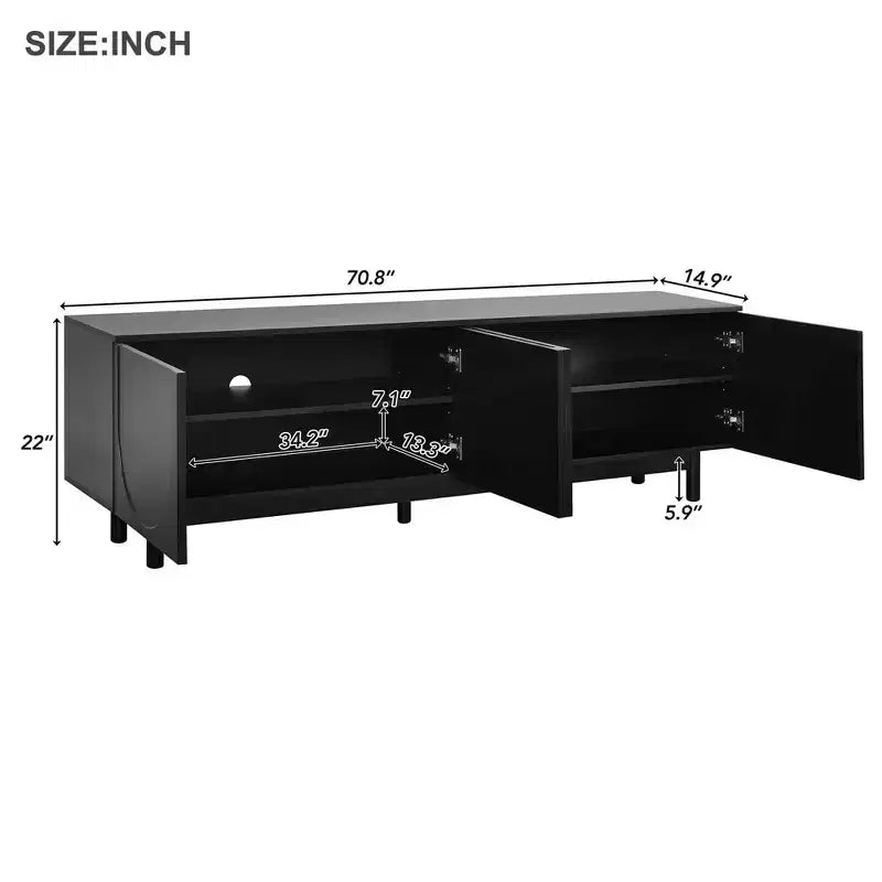 Meuble TV arche blanc – Console multimédia minimaliste pour téléviseurs de 78 po