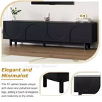 Meuble TV arche blanc – Console multimédia minimaliste pour téléviseurs de 78 po