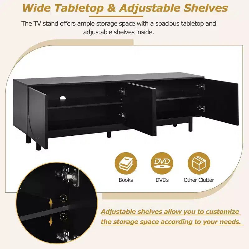 Meuble TV arche blanc – Console multimédia minimaliste pour téléviseurs de 78 po