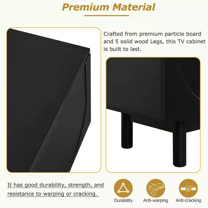 Meuble TV arche blanc – Console multimédia minimaliste pour téléviseurs de 78 po