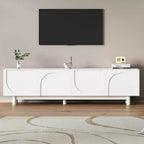 Meuble TV arche blanc – Console multimédia minimaliste pour téléviseurs de 78 po