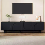 MAYEERTY White Graceful TV Stand, Arch Cabinet Minimalist Media Console for 78 TVs
