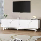 Meuble TV arche blanc – Console multimédia minimaliste pour téléviseurs de 78 po