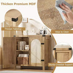 Buffet en rotin avec tiroir, Buffet en bois naturel avec portes en rotin et étagères réglables, Armoire de rangement d'appoint pour salon