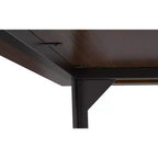 Table à manger industrielle moderne carrée de 54 po – Placage de noyer et pieds en métal gris graphite