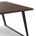Table à manger industrielle moderne carrée de 54 po – Placage de noyer et pieds en métal gris graphite