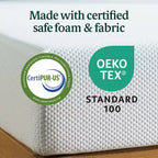 Matelas en mousse à mémoire de forme rafraîchissant au thé vert de 10 po – Grand lit, sans fibre de verre, fermeté moyenne