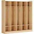 5-Section Classroom Coat Locker with 10 Cubbies & 10 Hooks, White Storage Organizer for Home, School, Nursery & Kindergarten