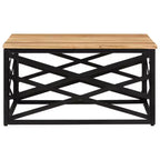 Table basse d'appoint – Bois massif et cadre métallique, style industriel