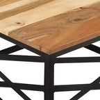 Table basse d'appoint – Bois massif et cadre métallique, style industriel